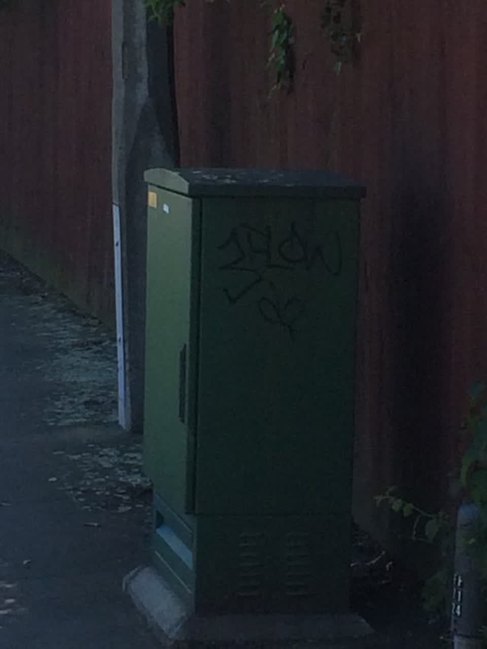 The photograph attached to this graffiti report
