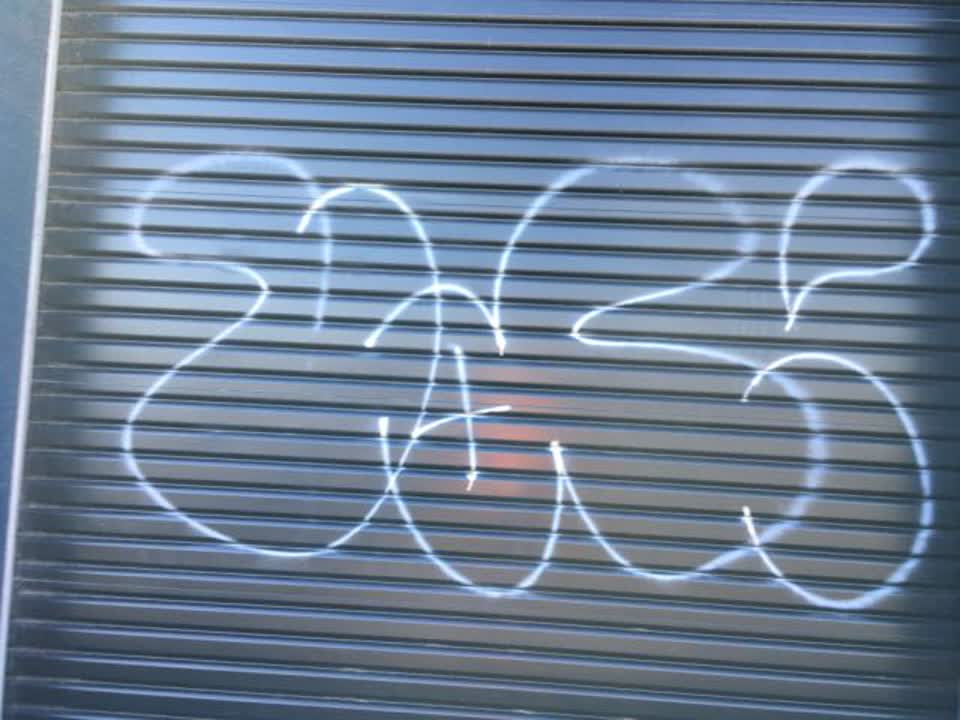 The photograph attached to this graffiti report