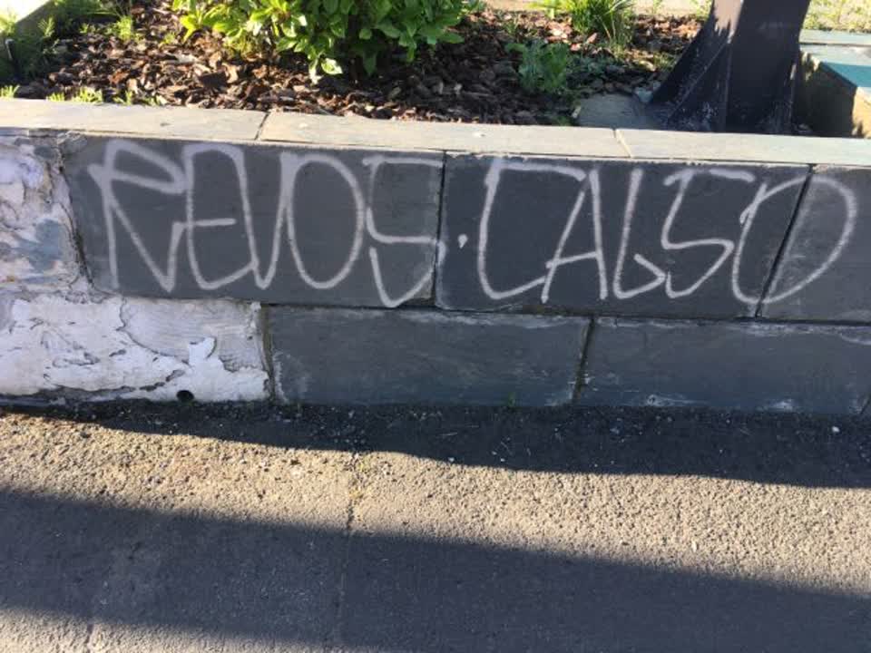 The photograph attached to this graffiti report