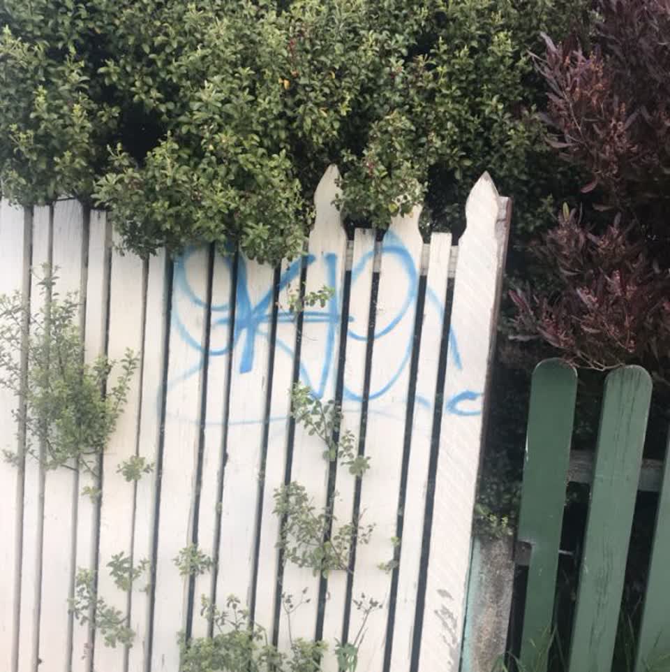 The photograph attached to this graffiti report