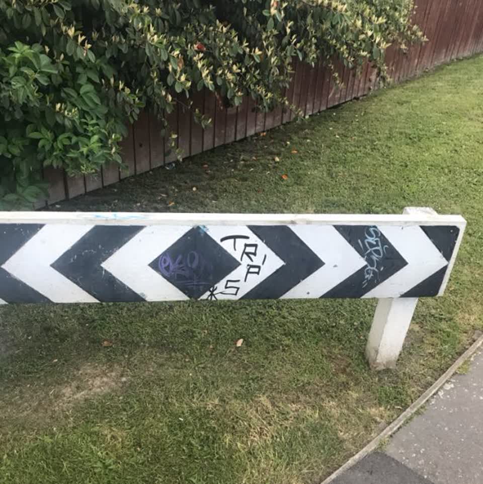 The photograph attached to this graffiti report