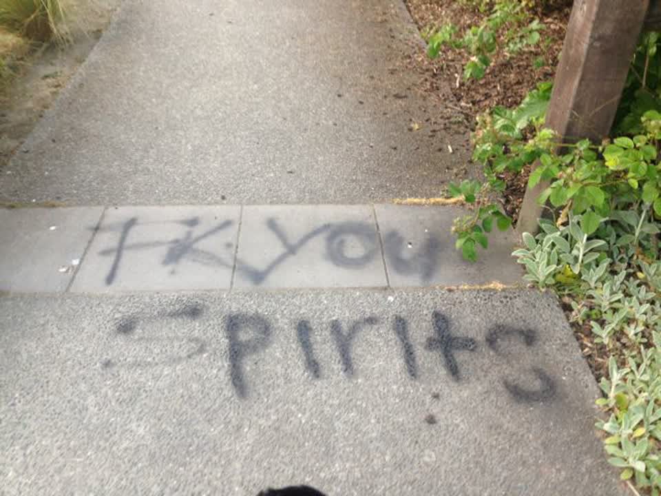 The photograph attached to this graffiti report