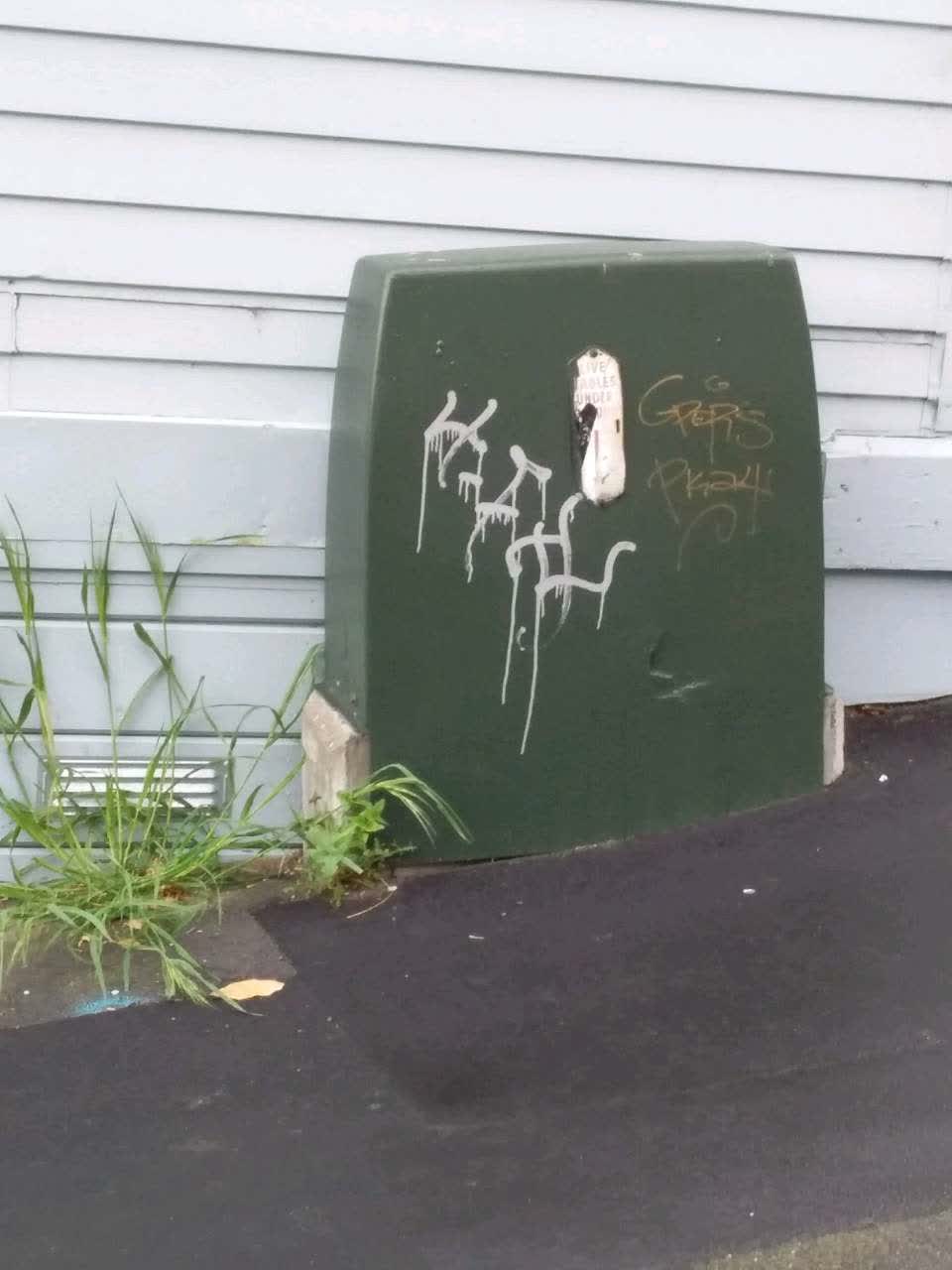 The photograph attached to this graffiti report