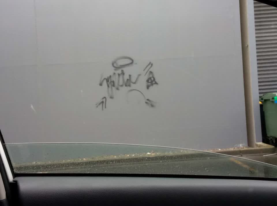 The photograph attached to this graffiti report