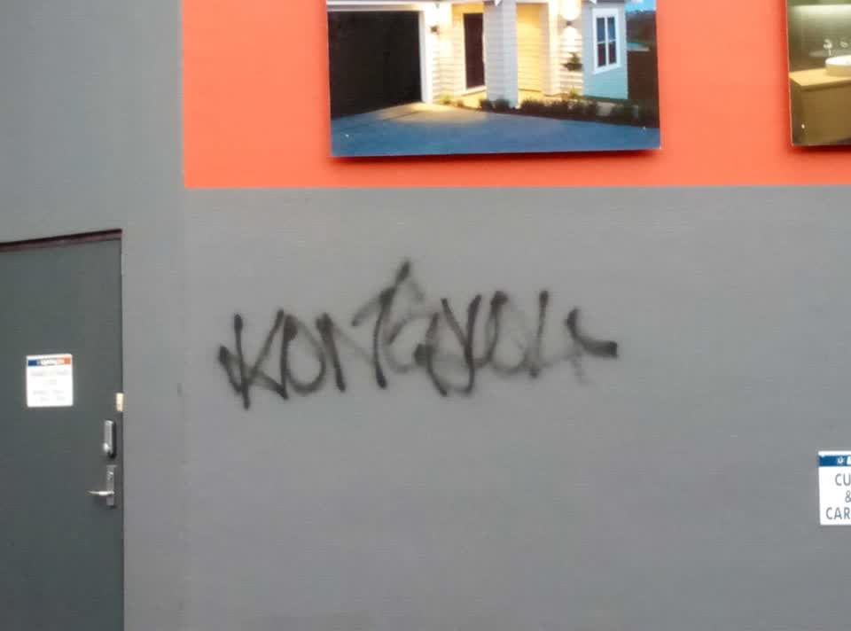 The photograph attached to this graffiti report