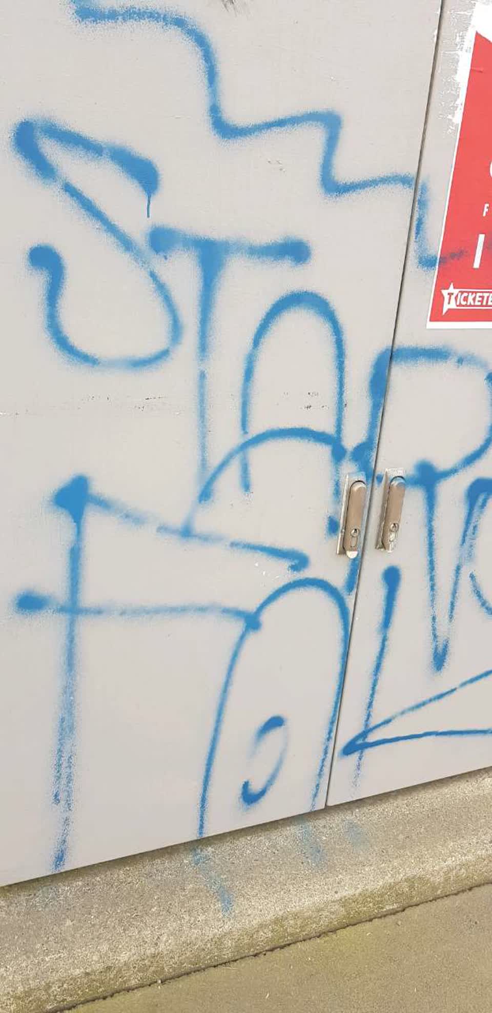 The photograph attached to this graffiti report
