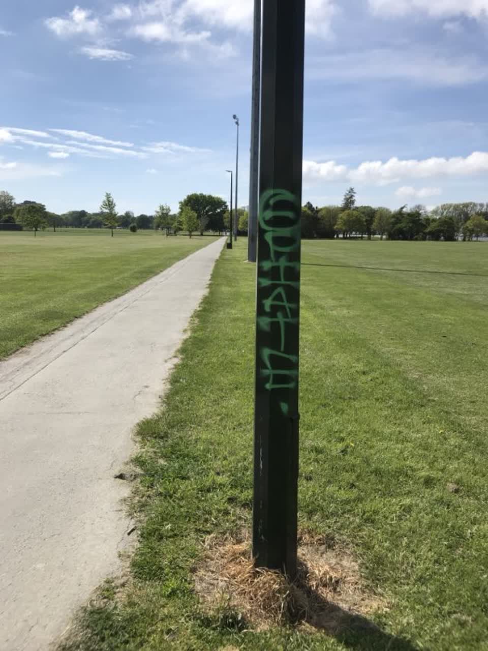 The photograph attached to this graffiti report
