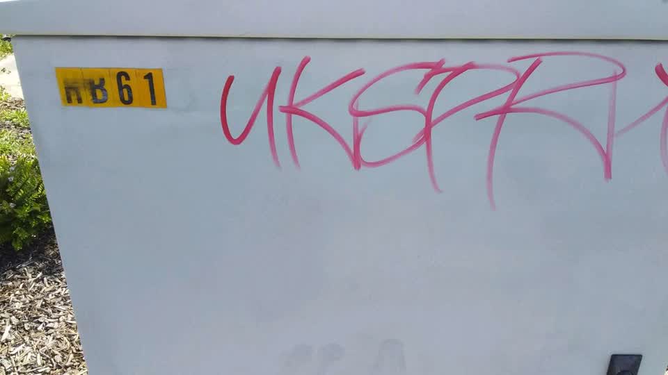 The photograph attached to this graffiti report
