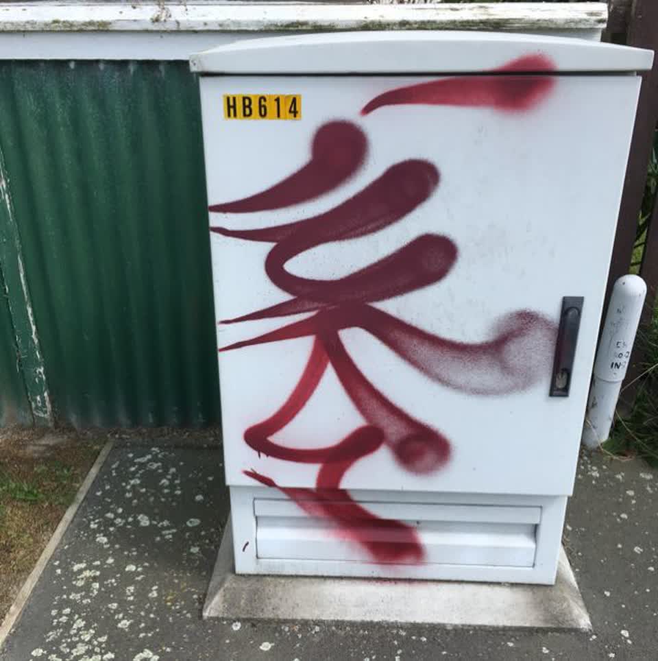 The photograph attached to this graffiti report
