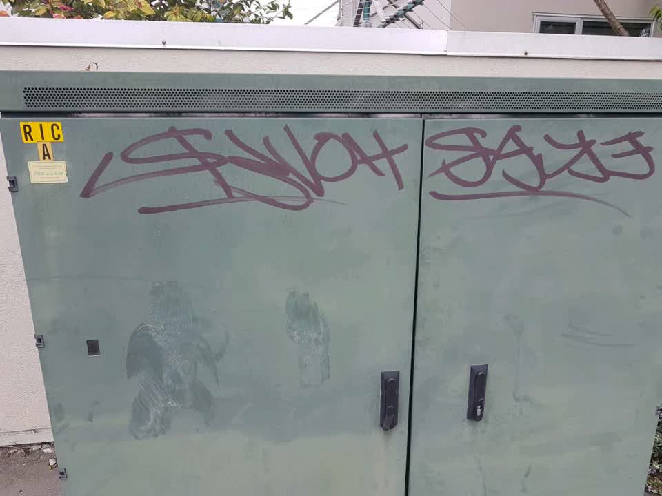 The photograph attached to this graffiti report