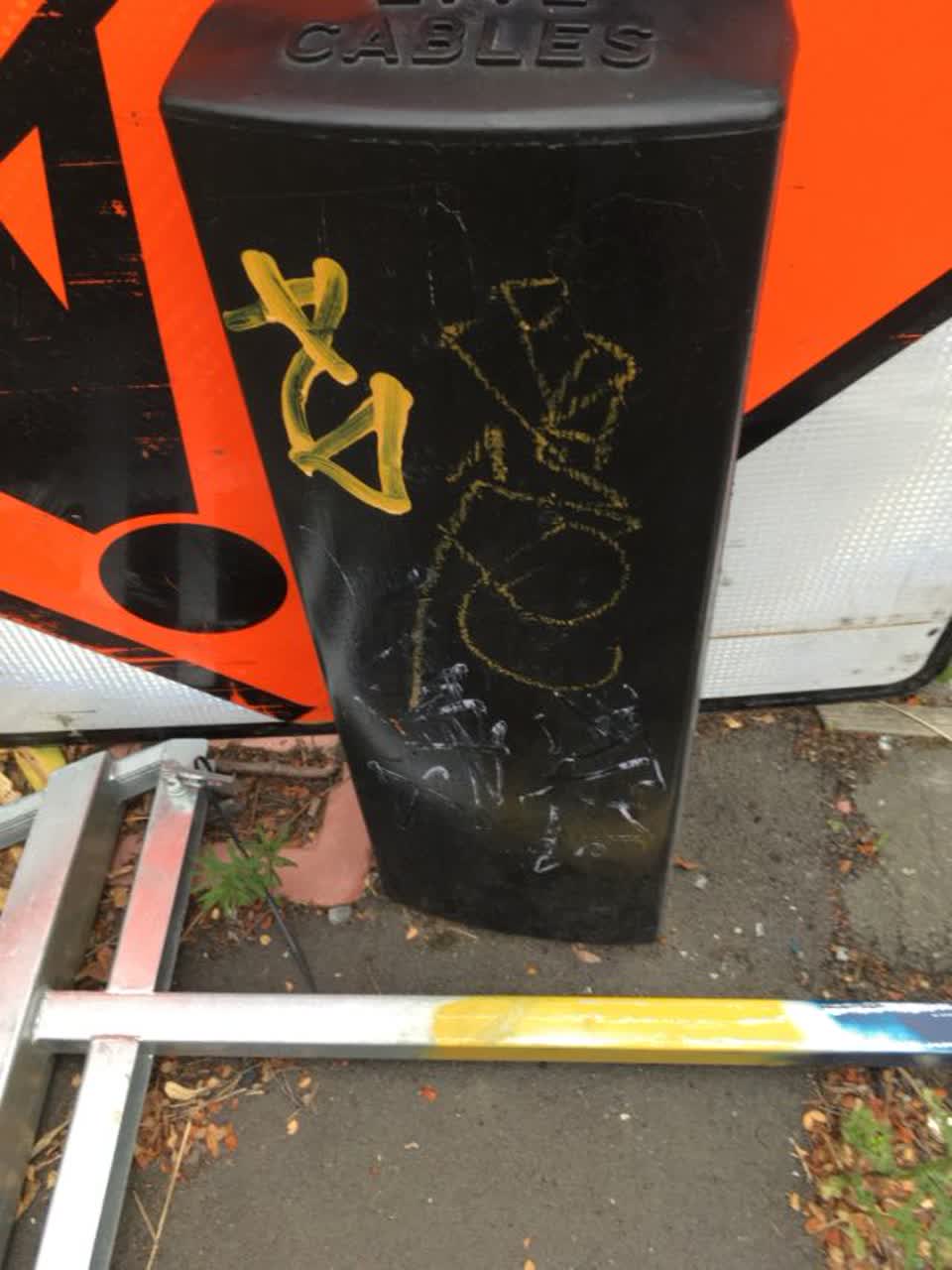 The photograph attached to this graffiti report