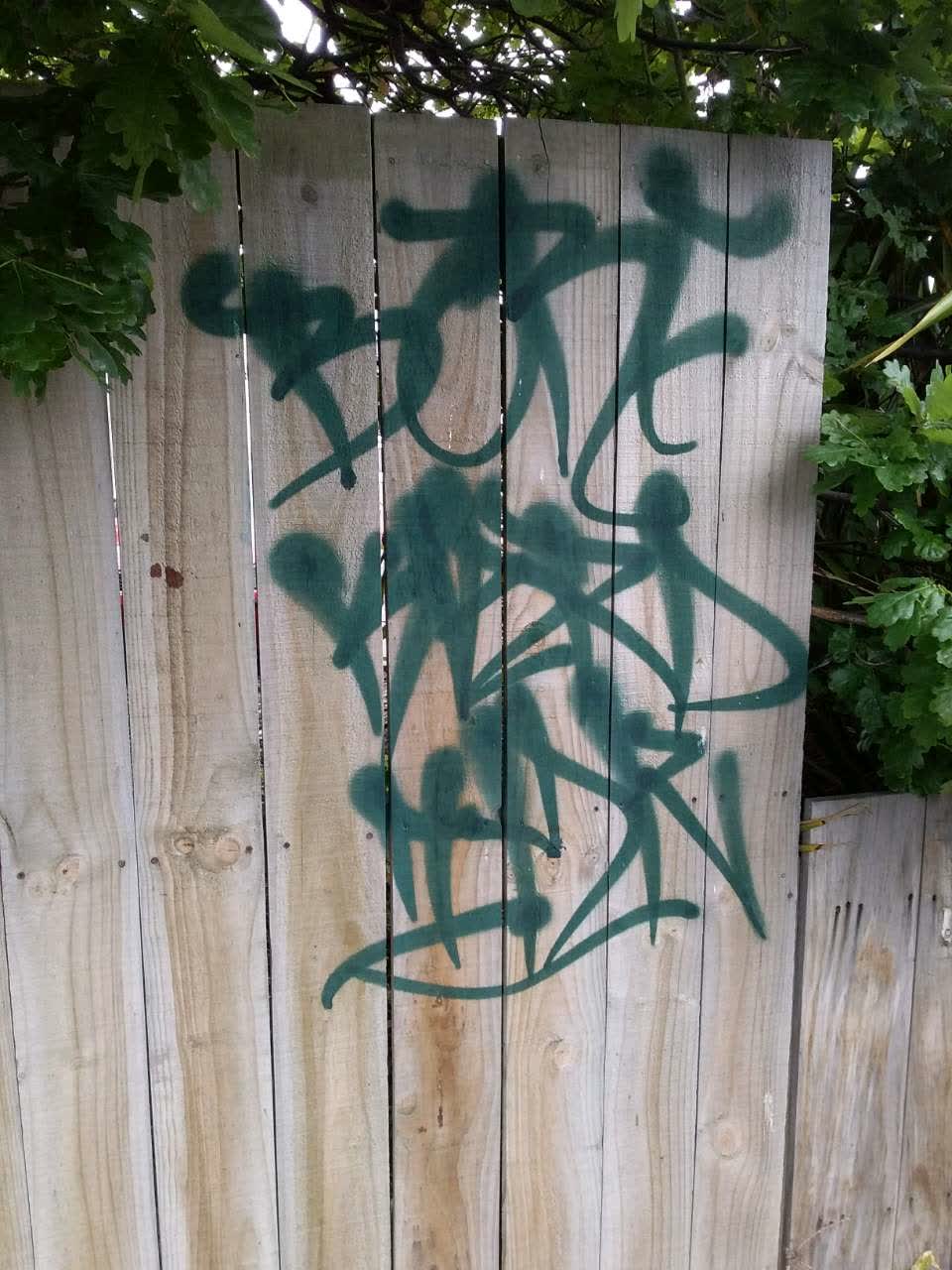 The photograph attached to this graffiti report