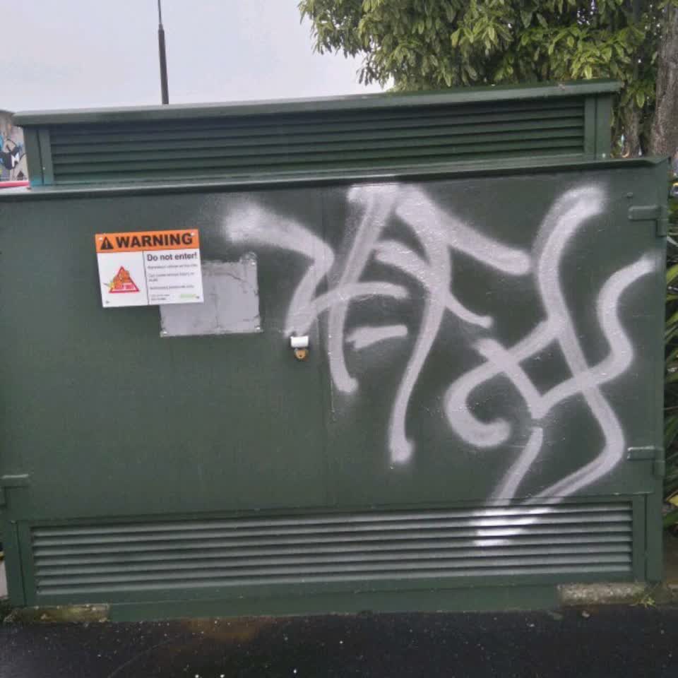 The photograph attached to this graffiti report