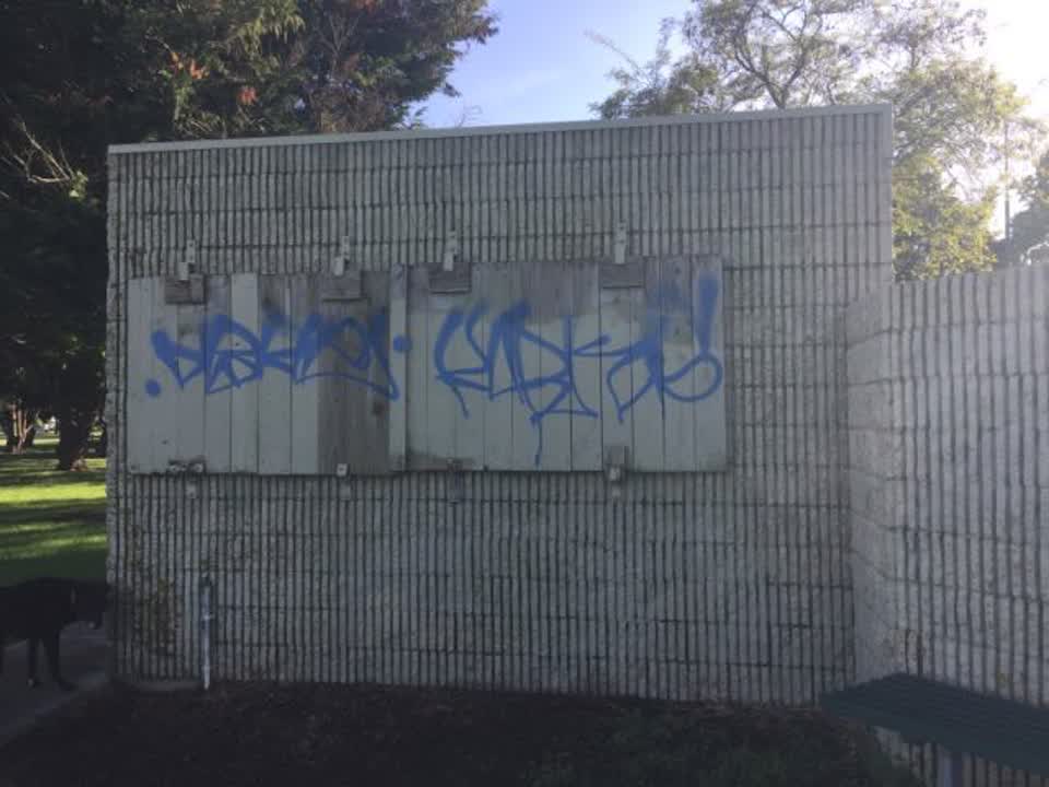 The photograph attached to this graffiti report