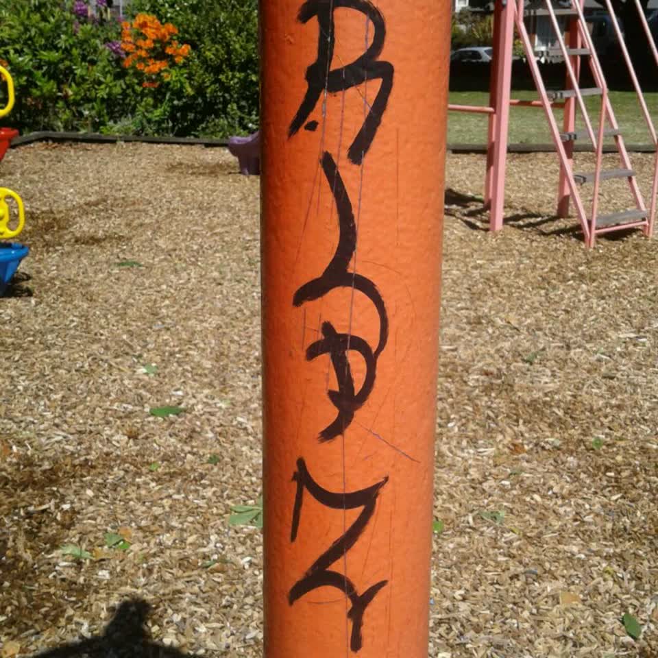 The photograph attached to this graffiti report