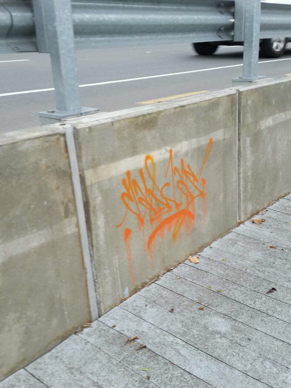 The photograph attached to this graffiti report