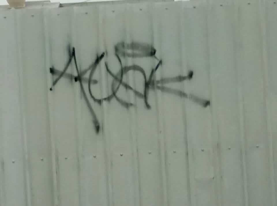 The photograph attached to this graffiti report