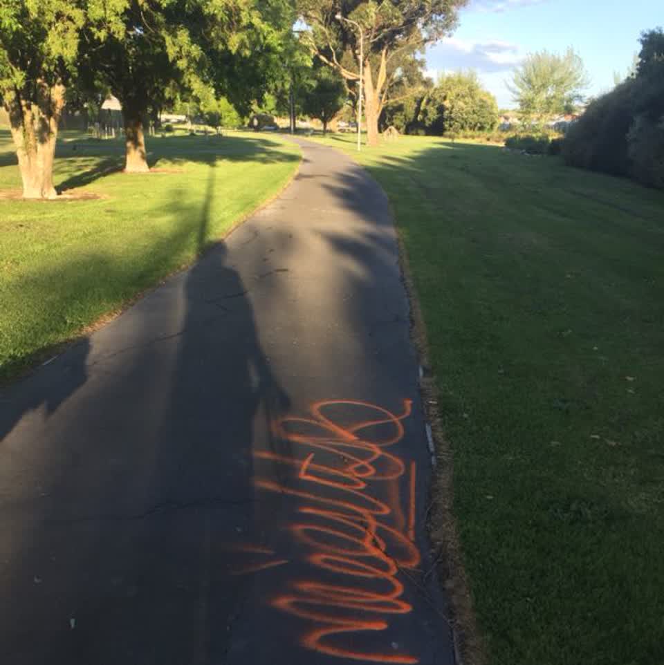 The photograph attached to this graffiti report