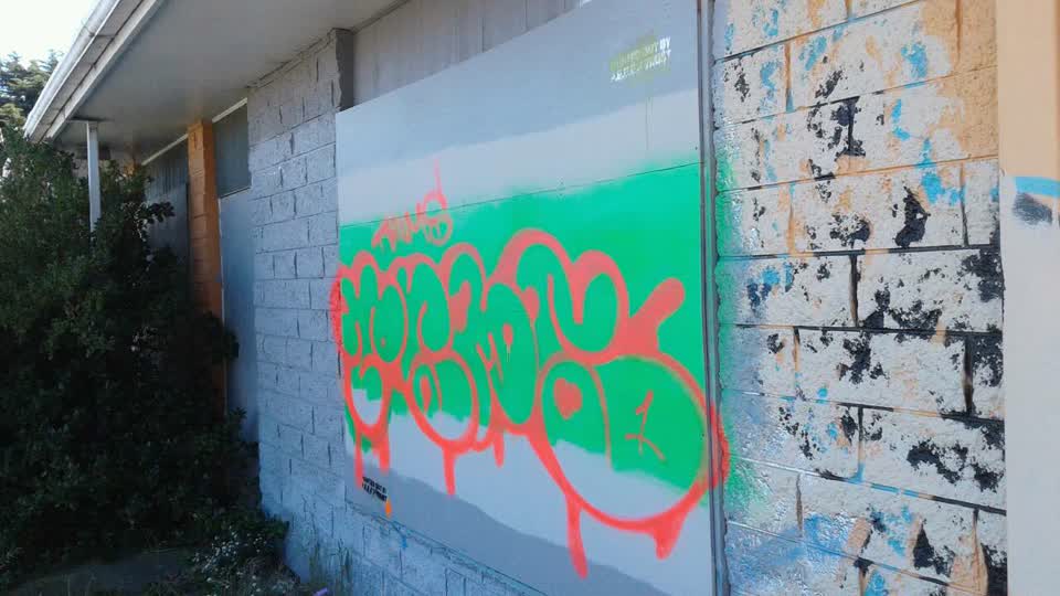 The photograph attached to this graffiti report
