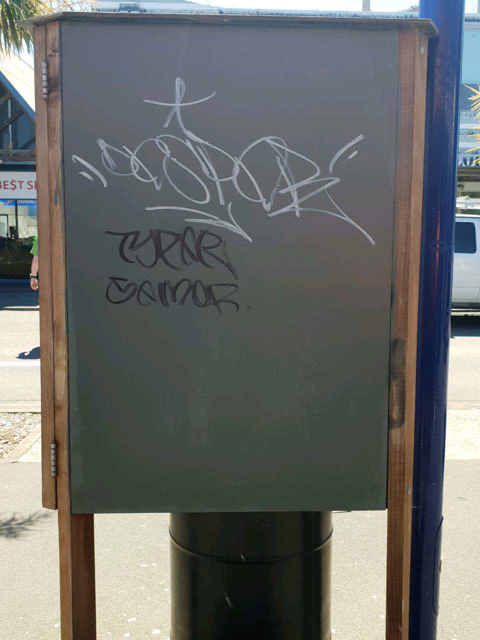 The photograph attached to this graffiti report