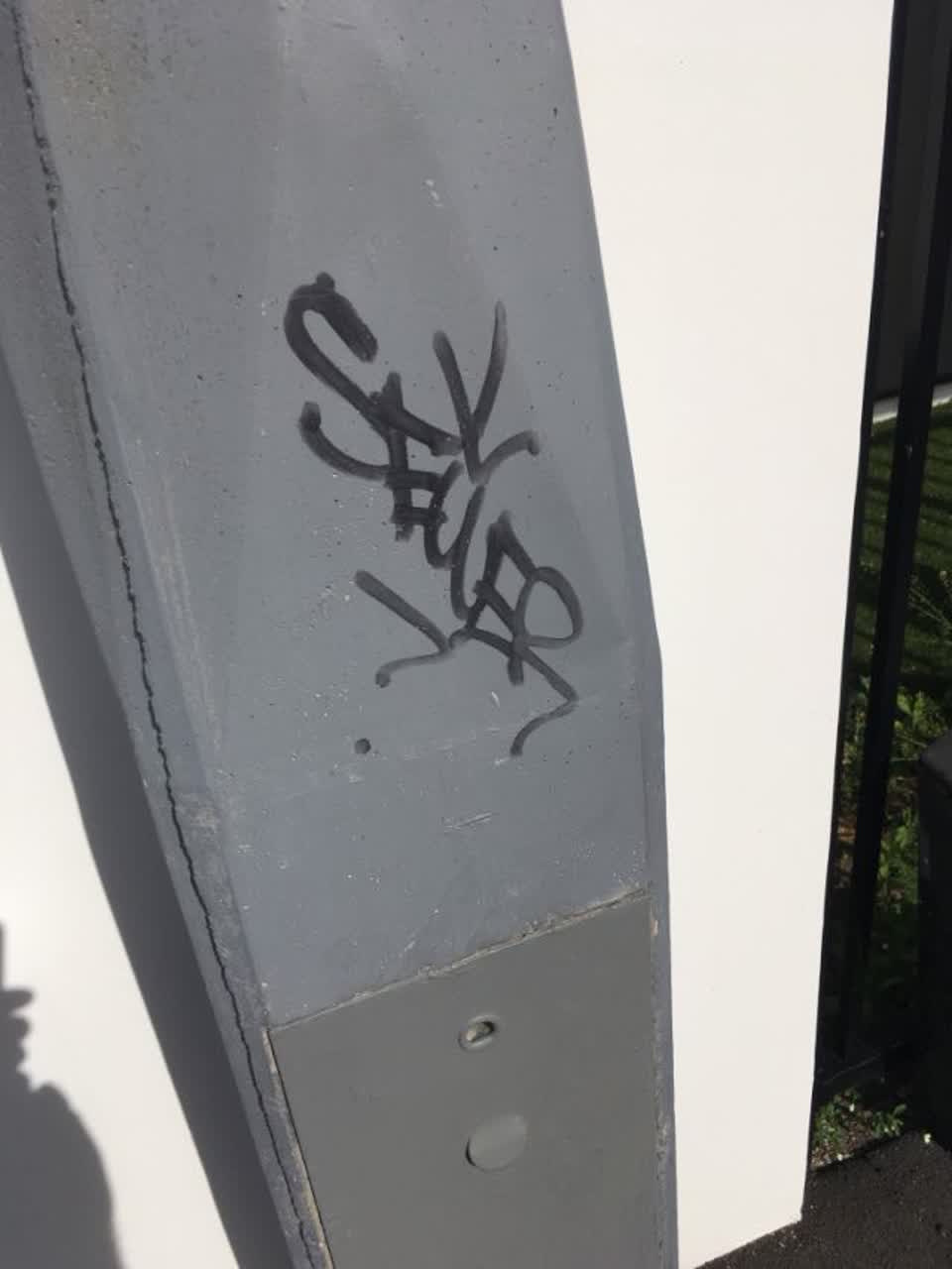 The photograph attached to this graffiti report