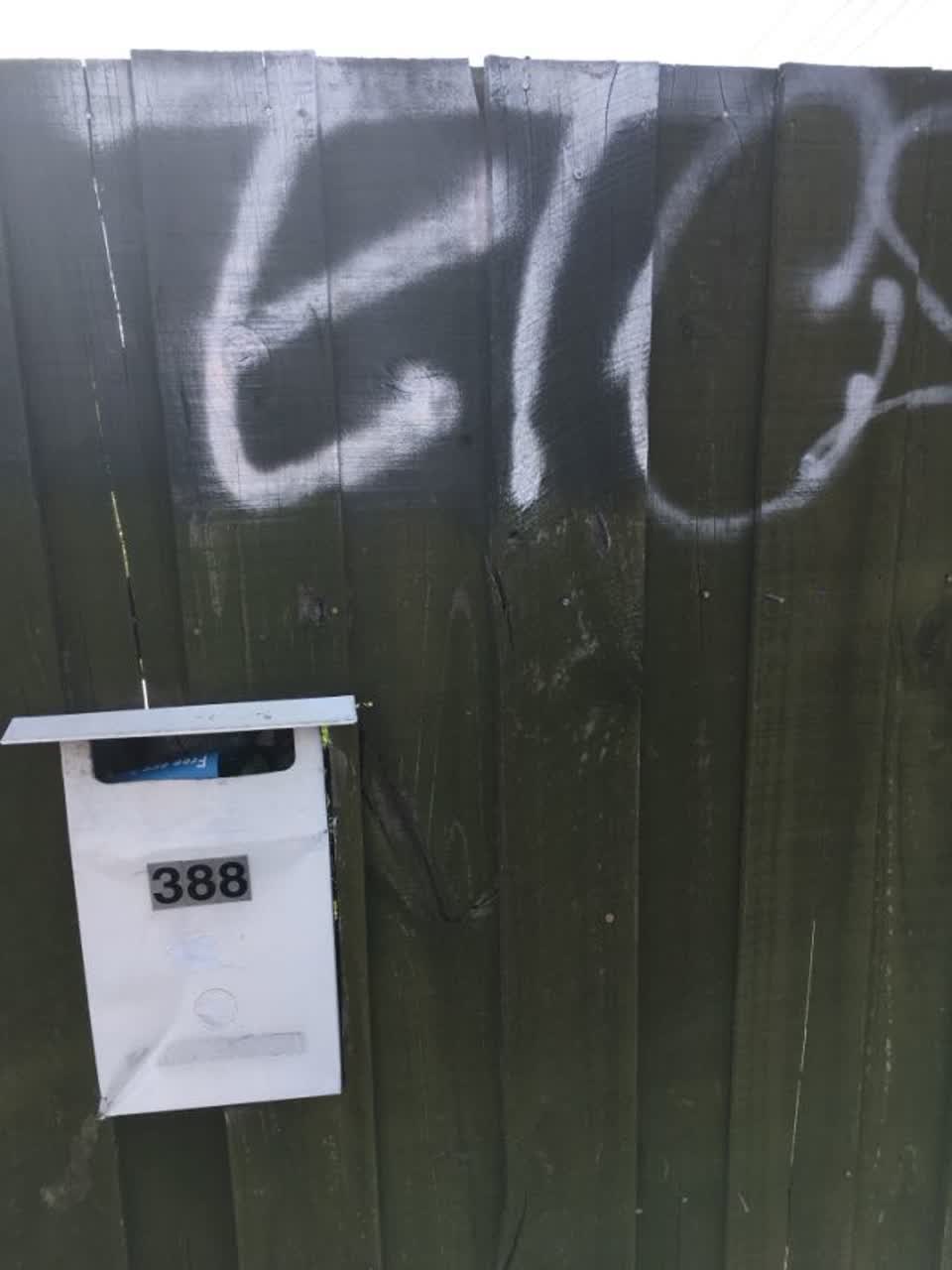 The photograph attached to this graffiti report