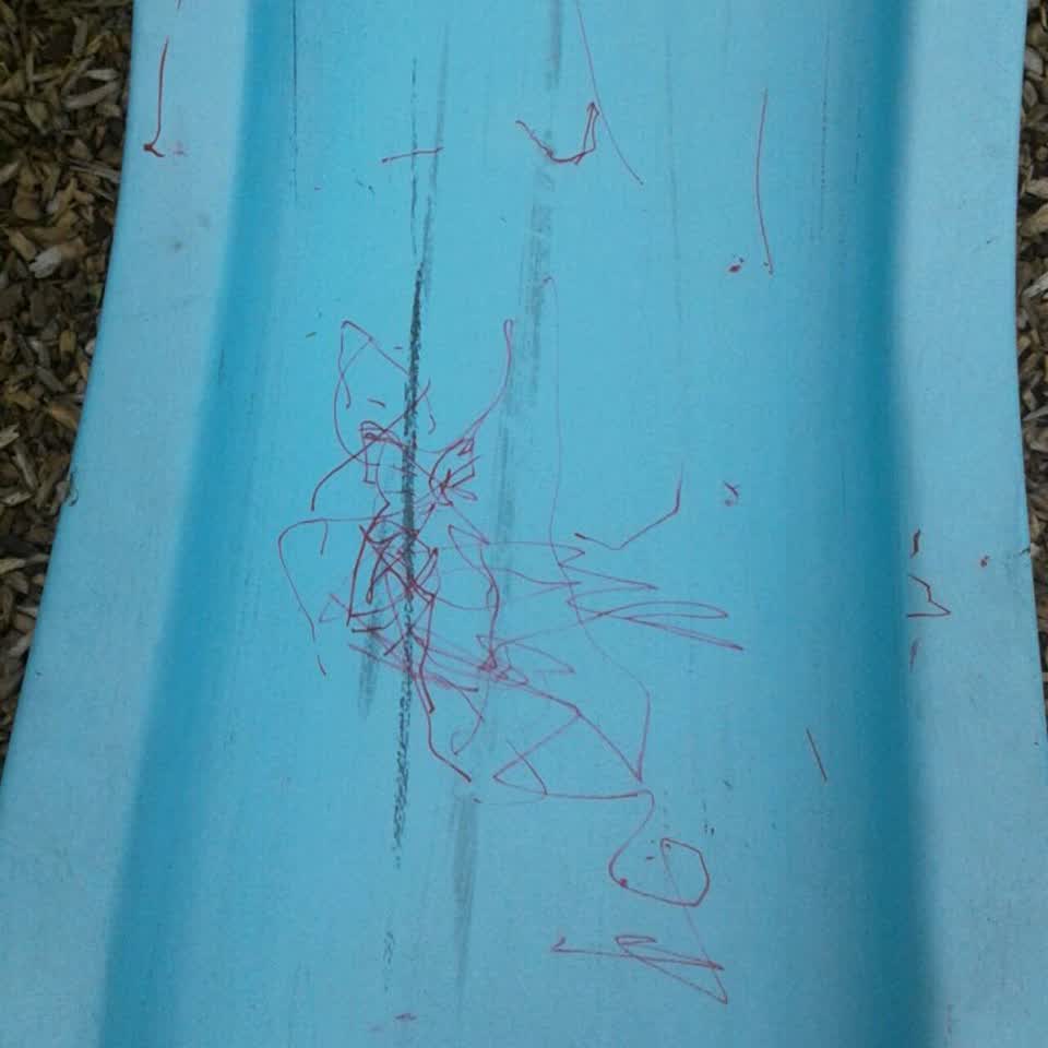 The photograph attached to this graffiti report