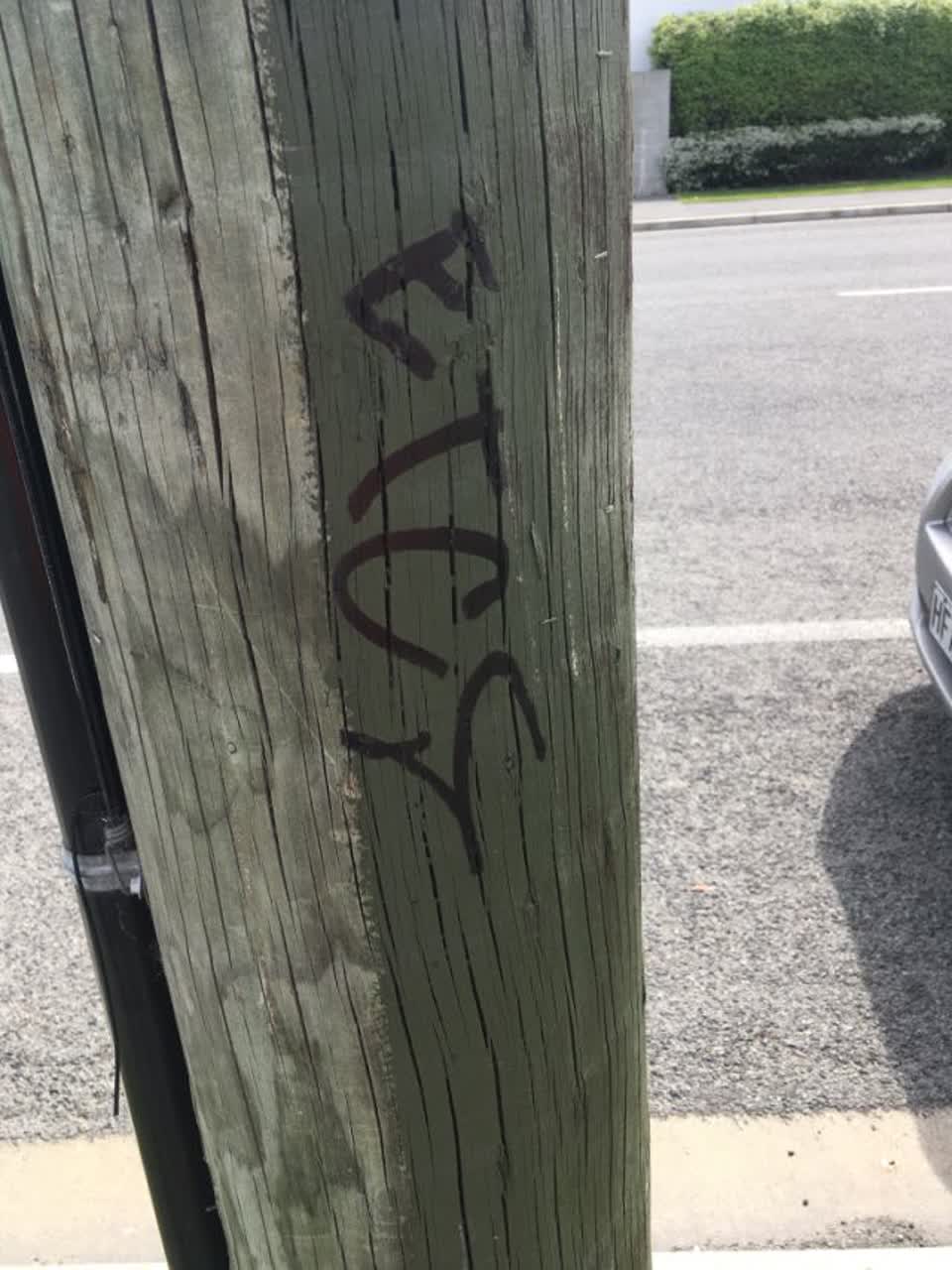 The photograph attached to this graffiti report