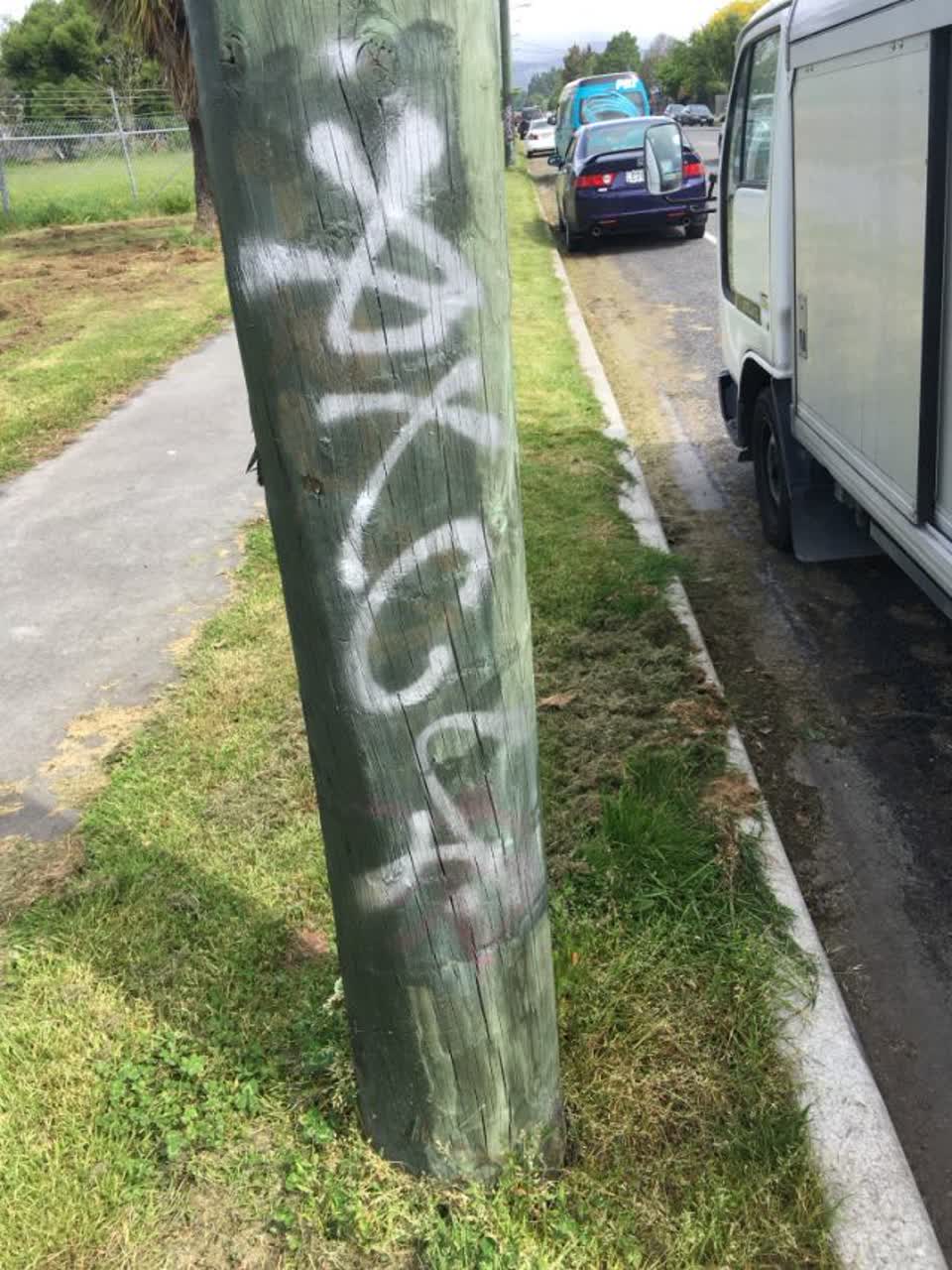 The photograph attached to this graffiti report