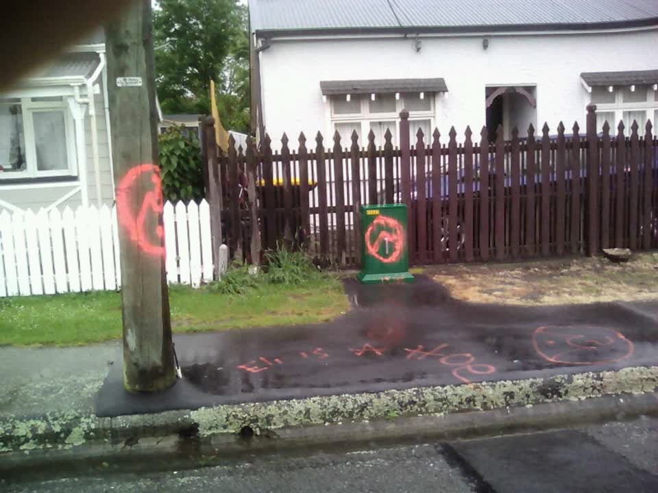 The photograph attached to this graffiti report