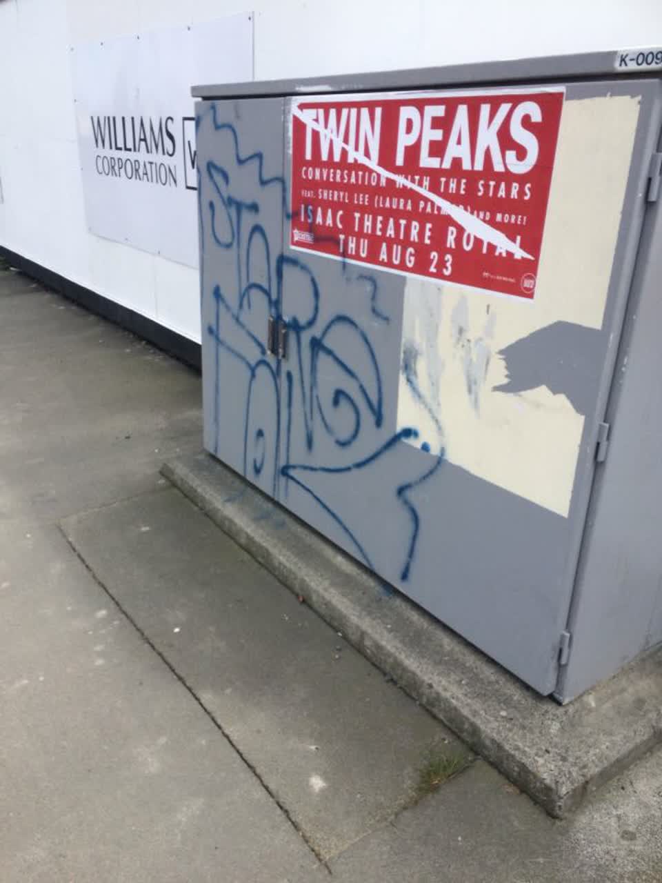 The photograph attached to this graffiti report