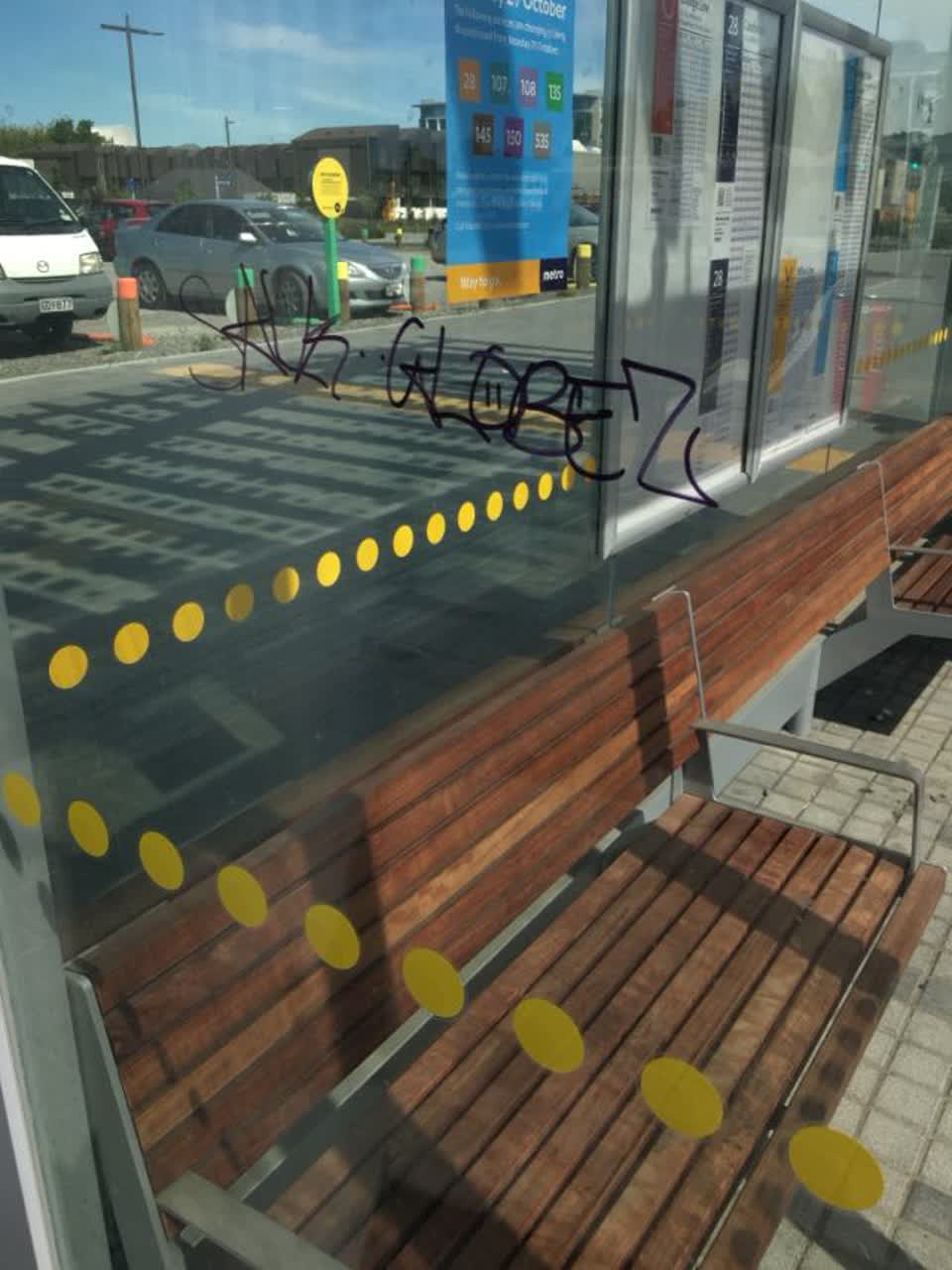 The photograph attached to this graffiti report