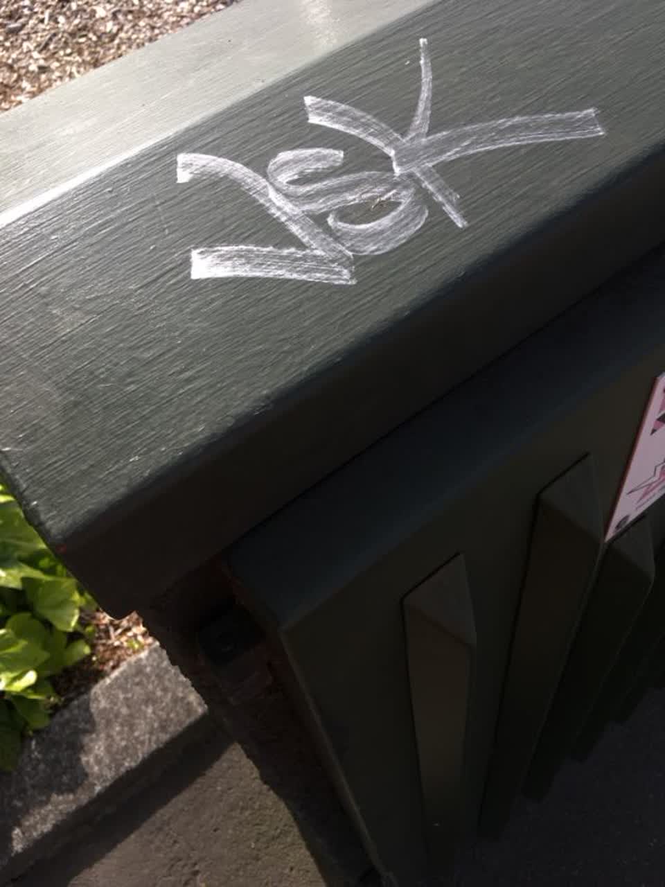 The photograph attached to this graffiti report