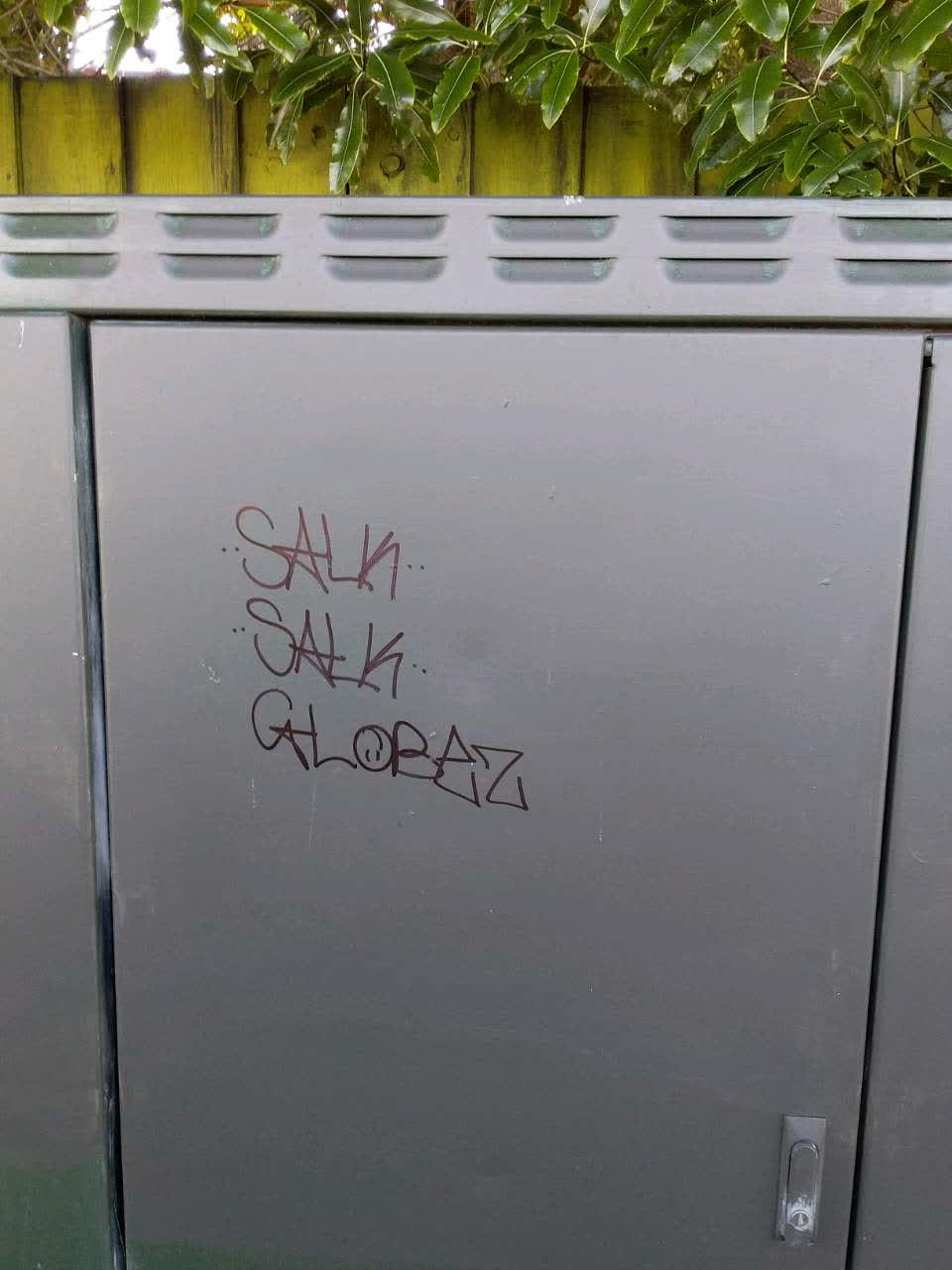 The photograph attached to this graffiti report