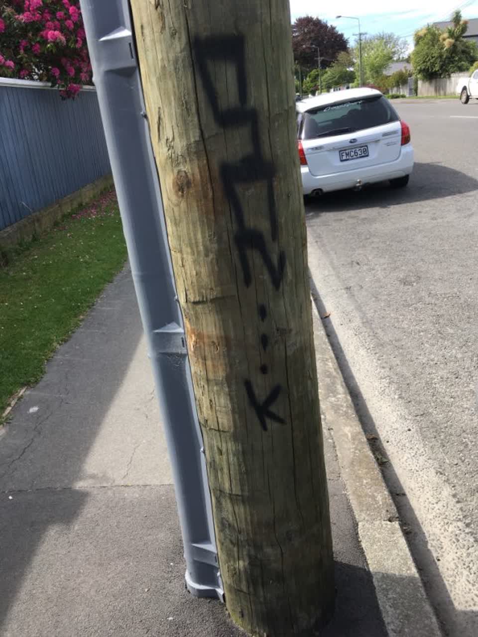The photograph attached to this graffiti report