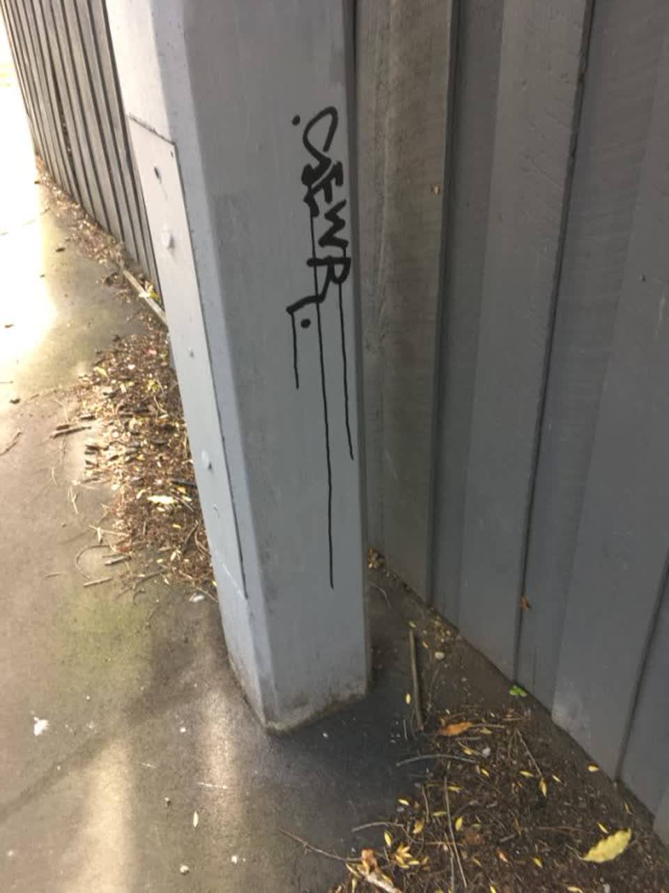 The photograph attached to this graffiti report