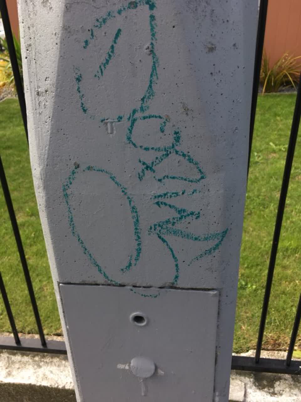 The photograph attached to this graffiti report
