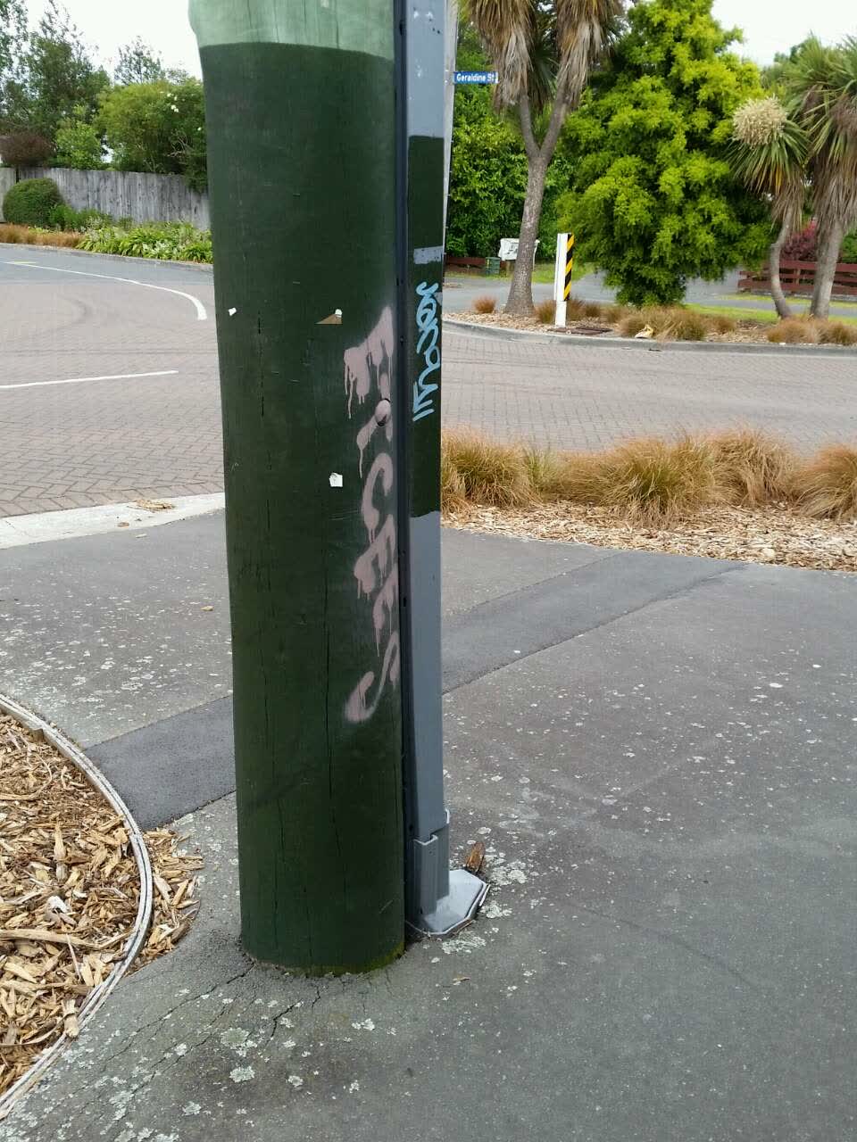 The photograph attached to this graffiti report