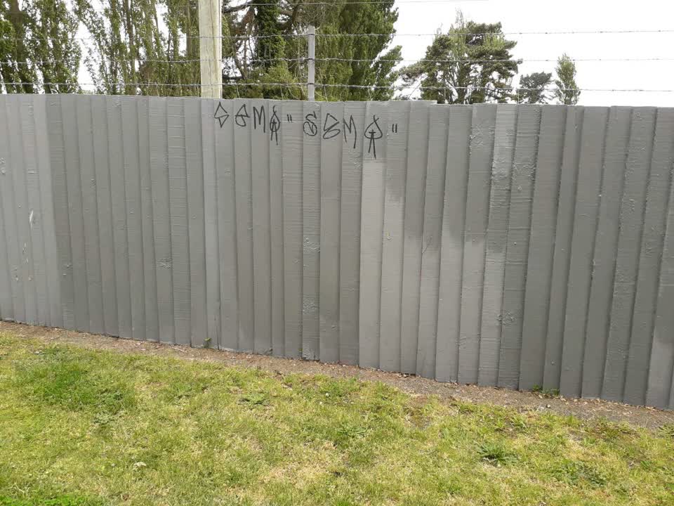 The photograph attached to this graffiti report