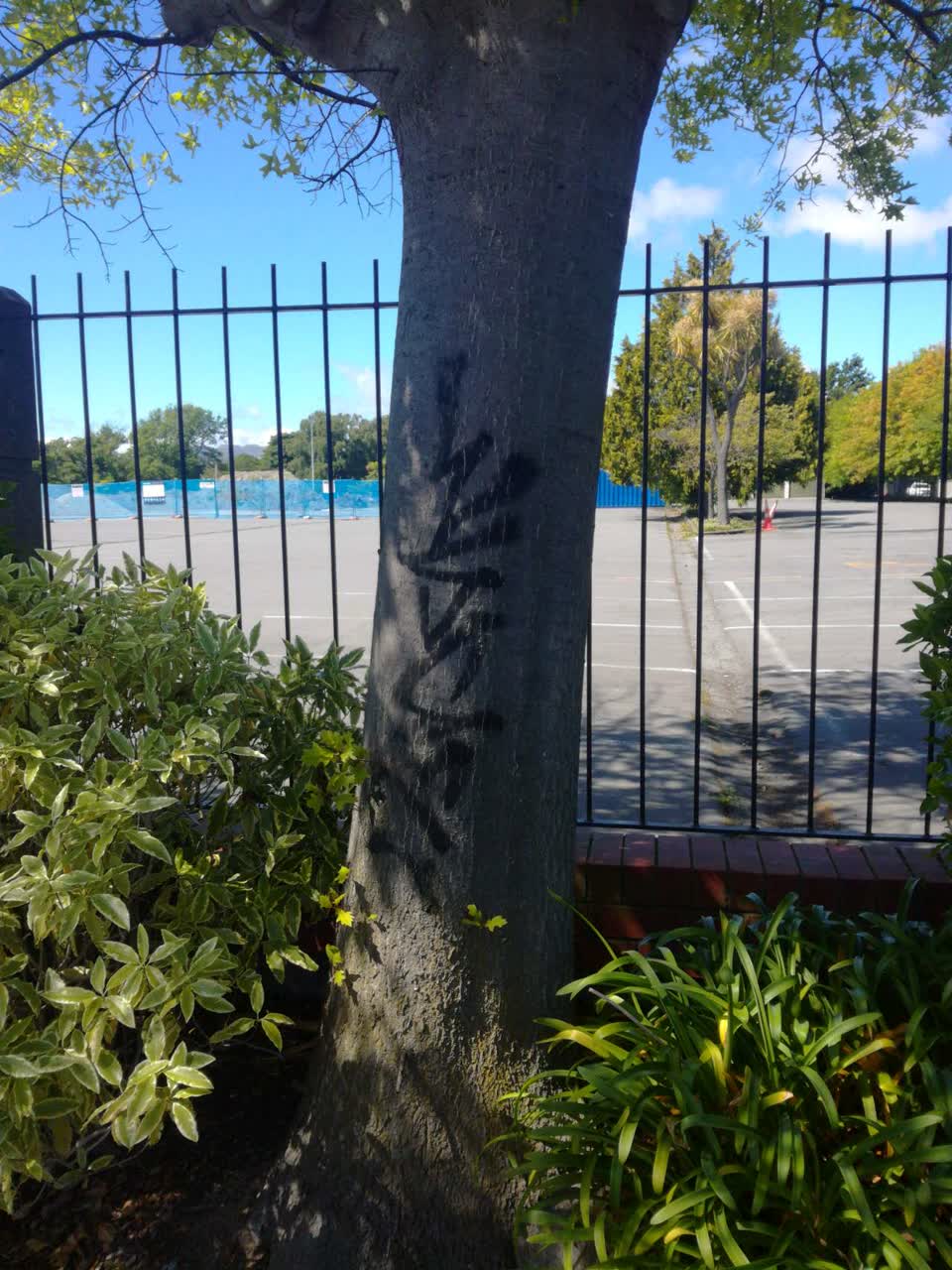 The photograph attached to this graffiti report