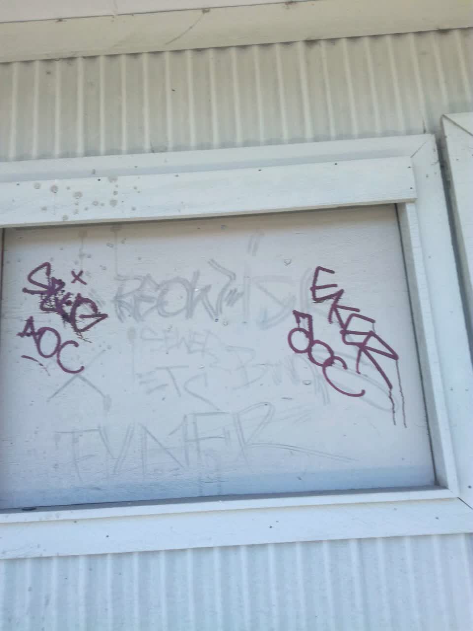 The photograph attached to this graffiti report