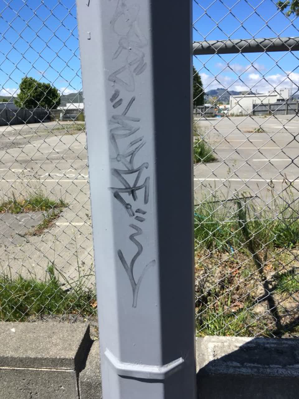 The photograph attached to this graffiti report