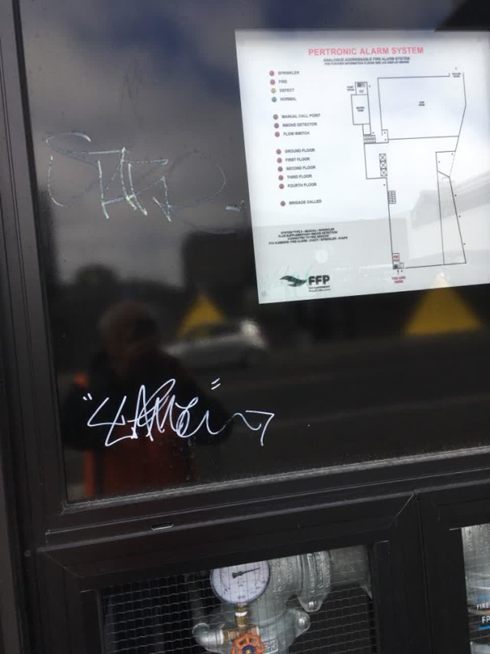 The photograph attached to this graffiti report