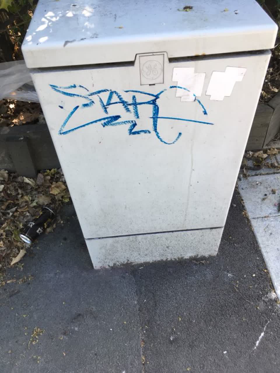 The photograph attached to this graffiti report