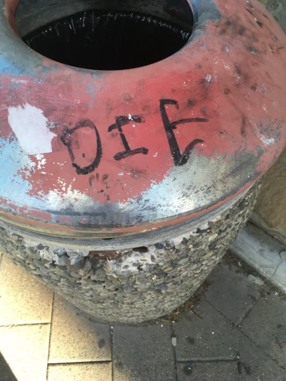 The photograph attached to this graffiti report