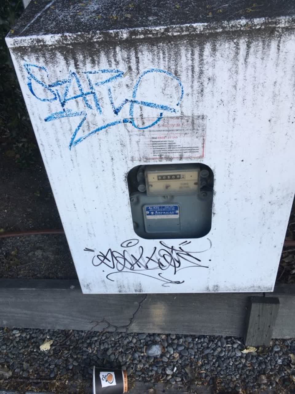 The photograph attached to this graffiti report