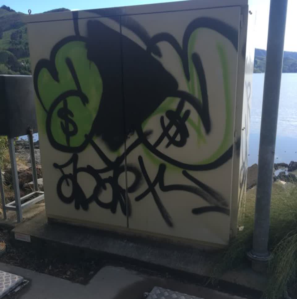 The photograph attached to this graffiti report