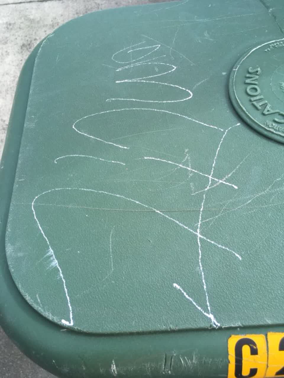 The photograph attached to this graffiti report