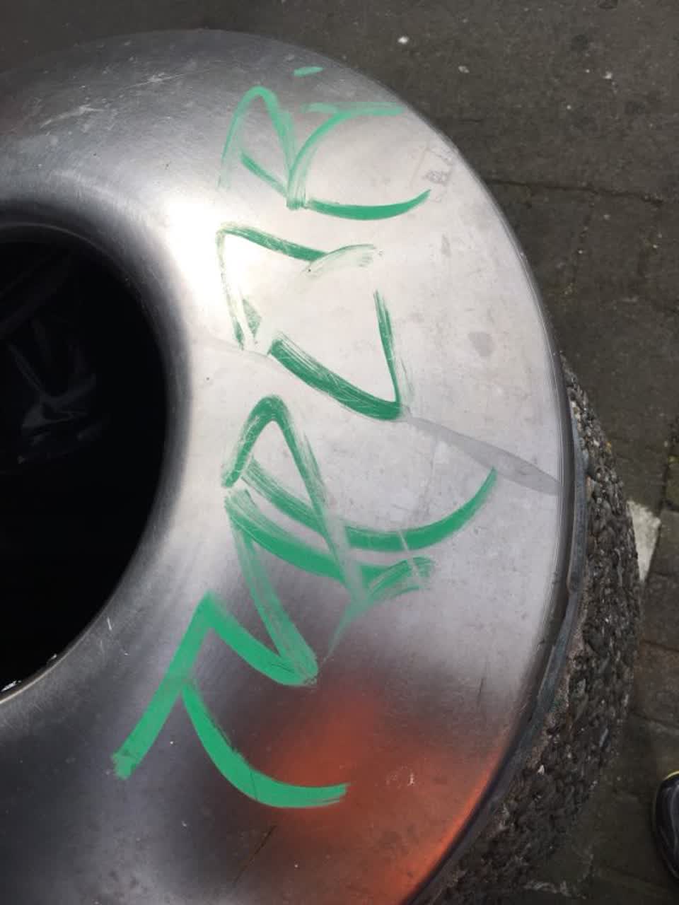 The photograph attached to this graffiti report