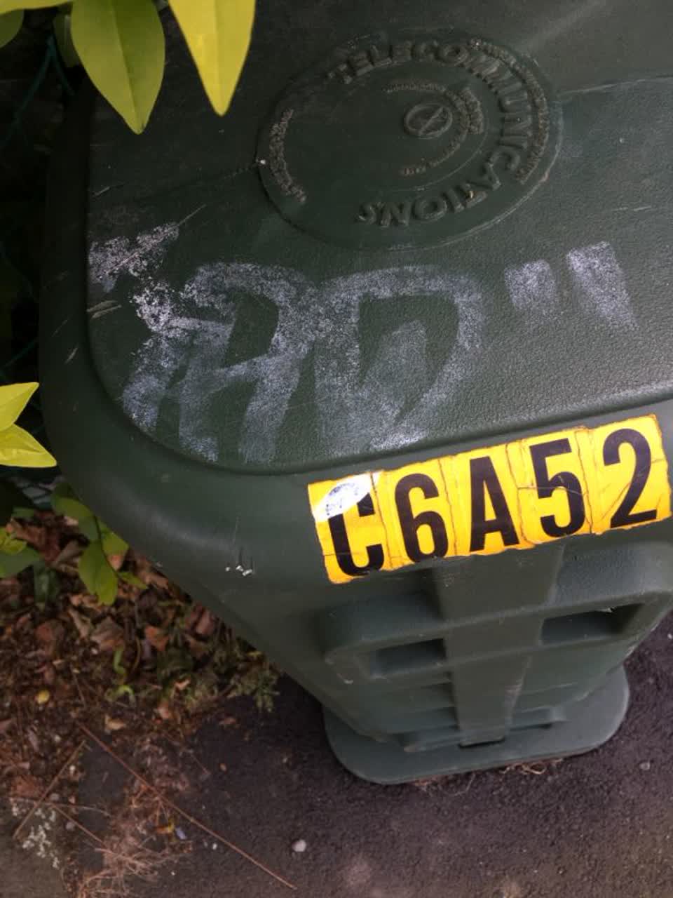 The photograph attached to this graffiti report